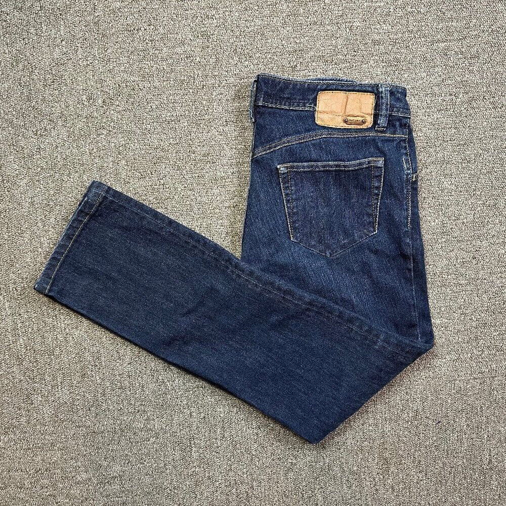 Diesel Industry Newz Jeans Medium Blue Wash Straight Low Rise Size 30 X 34 - Y2K